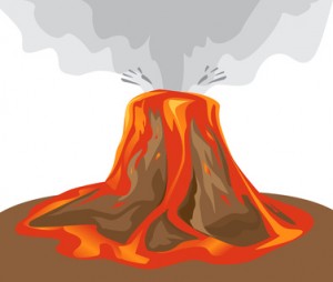 vector volcano illustration